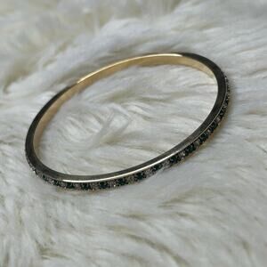 Bracelet Rhinestones Emerald and Clear Gold Tone